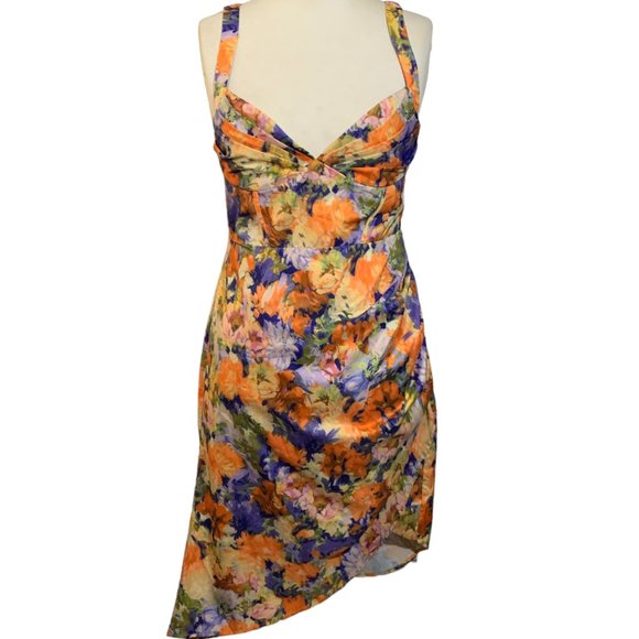 Cider Floral Sweetheart Event Asymmetric Dress - Picture 2 of 11